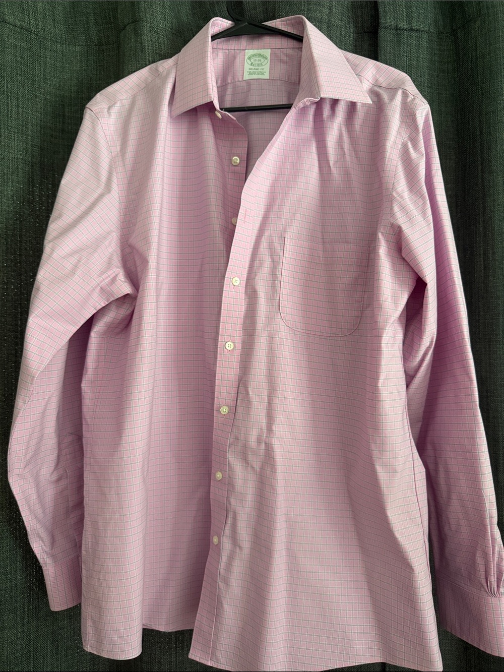 Brooks Brothers Pink Windowpane Dress Shirt